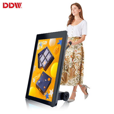 Outdoor-kapazitiver Touch-LCD-Portabel mit Räderanzeigewerbung Digital Signage-Batteriebetrieb