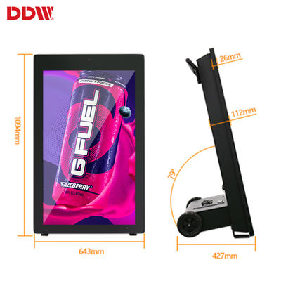 Outdoor-kapazitiver Touch-LCD-Portabel mit Räderanzeigewerbung Digital Signage-Batteriebetrieb